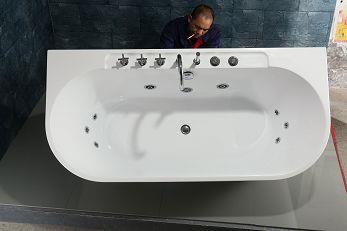 C-3194-2017 New Arrival Oval Inner Free Standing Acrylic Whirlpool Massage Bathroom Bath Tub-4(001)