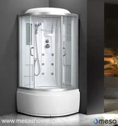 Pica de bany de cantonada amb panell posterior acrílic