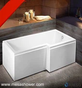 L Shaped Hot Sale Clear Glass Frameless Bathtub Bath Tub Screen