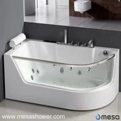 Cantonera Rectangular Ronda de vidre acrílic Massatge d'hidromassatge Jetted Hot Sale Tub Banyera de banyera amb coixí