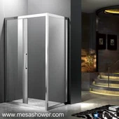 Cabina de dutxa de vidre temperat amb marc d'acer inoxidable