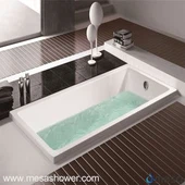 Esbandida esquerra Acrílica Forma rectangular Embarcació d'inyecció amb banyera d'entrada