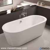 Desbordament de banyera de forma oval acrílica amb acabat de cromat