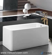 Polished White Acrylic Rectangular Free standing Bathtub-Small Size