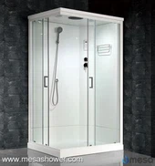 Racó rectangular. Cabina de dutxa de vapor corredissa