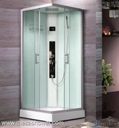 Cabina de dutxa massatge quadrat amb porta de vidre corredissa