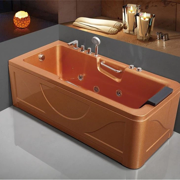 Luxe rectangular Daurada hidromassatge acrílic banyera