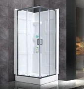 Bany de dutxa cantonada envoltant amb porta corredissa