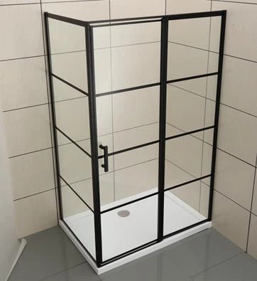 Armari de dutxa de vidre negre