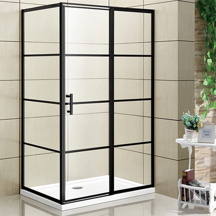 Porta de dutxa de vidre negre